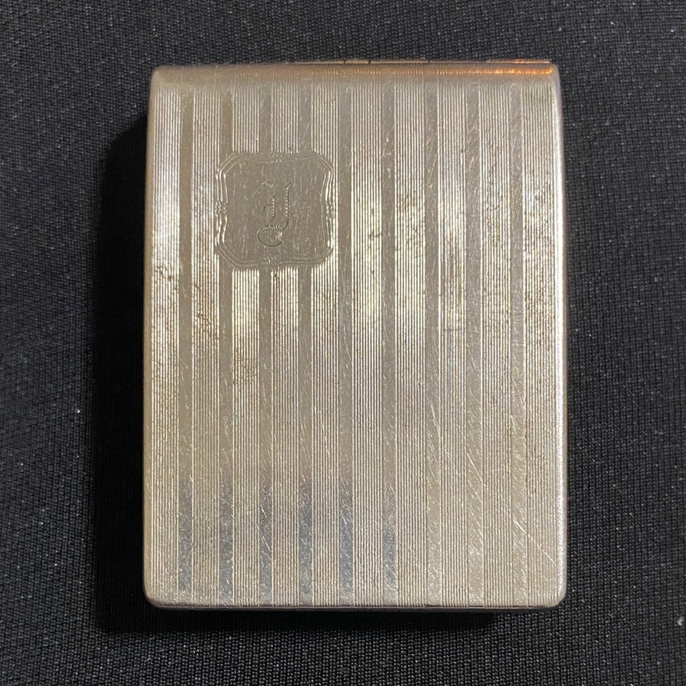 Silver Striped Compact Case